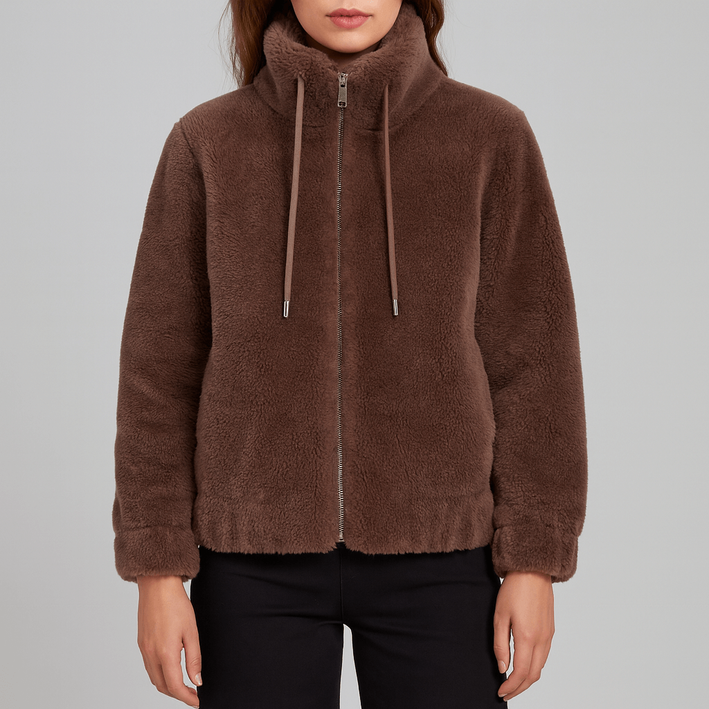 Meluvie | Plush fleece bomber jacket