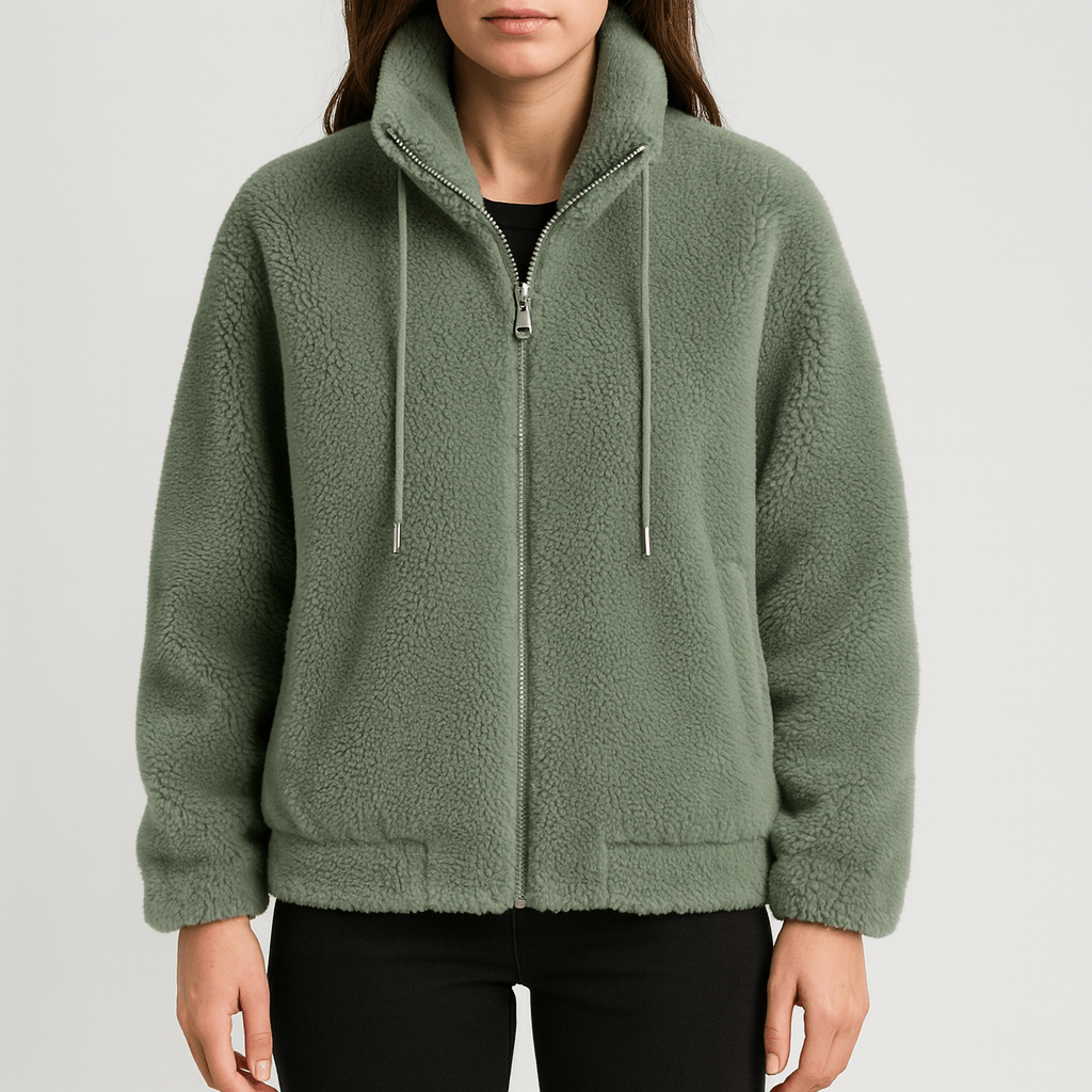 Meluvie | Plush fleece bomber jacket