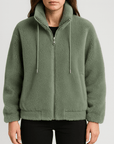 Meluvie | Plush fleece bomber jacket