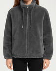 Meluvie | Plush fleece bomber jacket