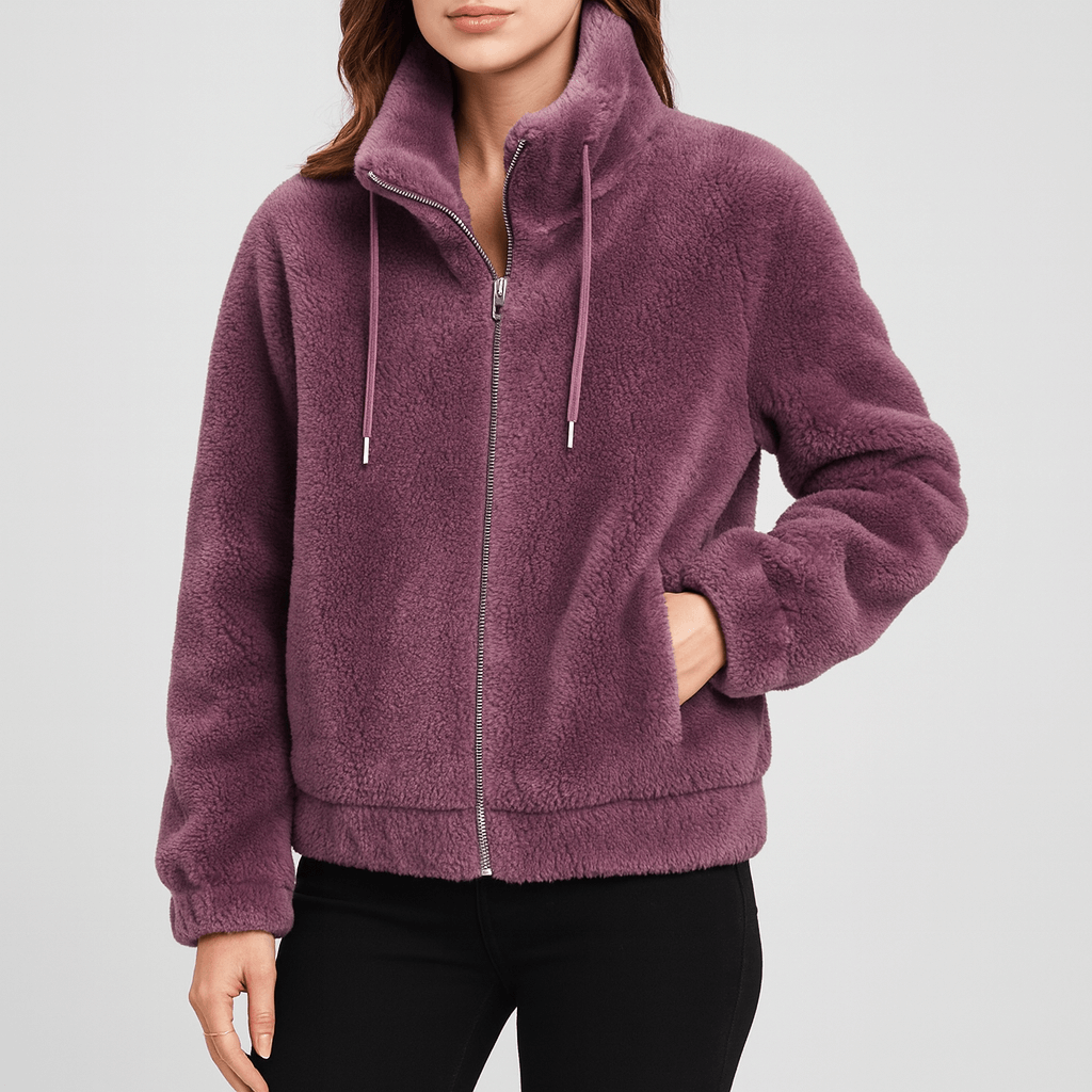 Meluvie | Plush fleece bomber jacket