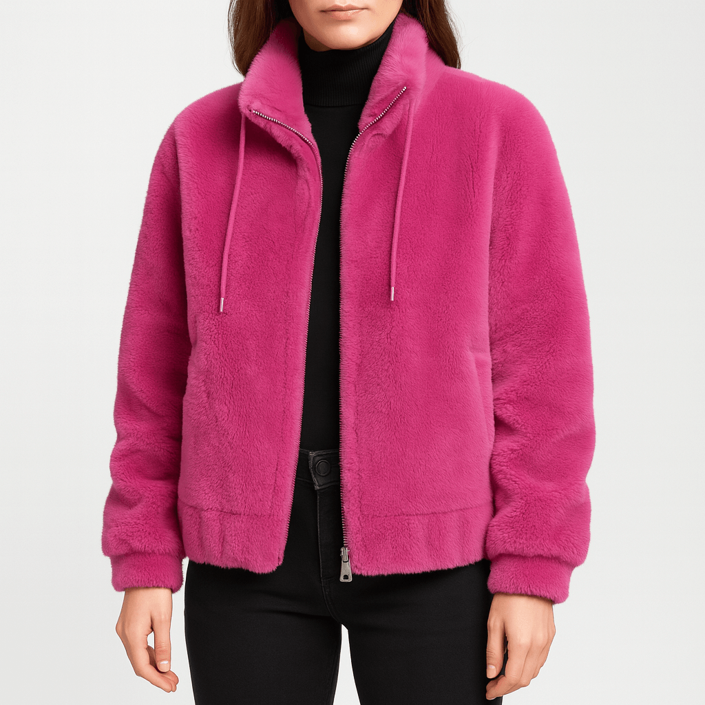 Meluvie | Plush fleece bomber jacket