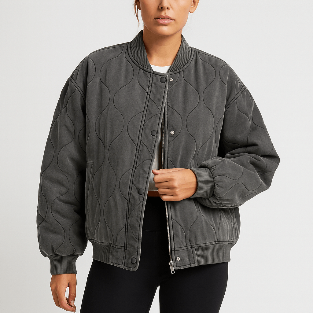 Meluvie | Quilted cotton bomber jacket