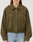 Meluvie | Cropped bomber jacket with lapel collar