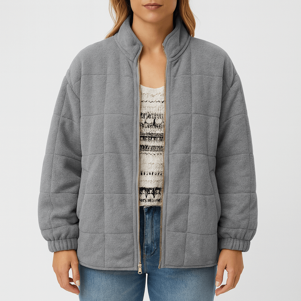 Meluvie | Quilted fleece zip jacket