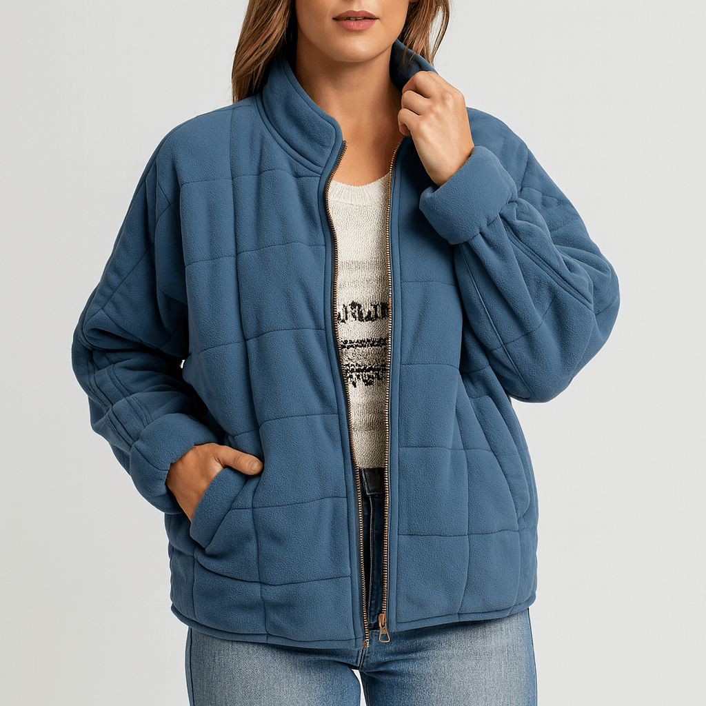 Meluvie | Quilted fleece zip jacket