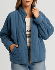 Meluvie | Quilted fleece zip jacket