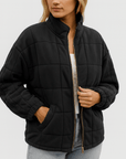 Meluvie | Quilted fleece zip jacket