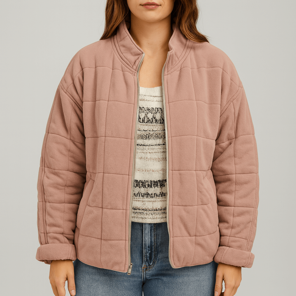 Meluvie | Quilted fleece zip jacket