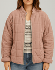 Meluvie | Quilted fleece zip jacket