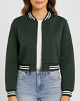 Meluvie | Cropped bomber jacket with baseball collar