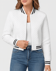 Meluvie | Cropped bomber jacket with baseball collar