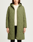 Meluvie | Quilted hooded longline coat