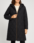 Meluvie | Quilted hooded longline coat