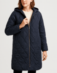 Meluvie | Quilted hooded longline coat