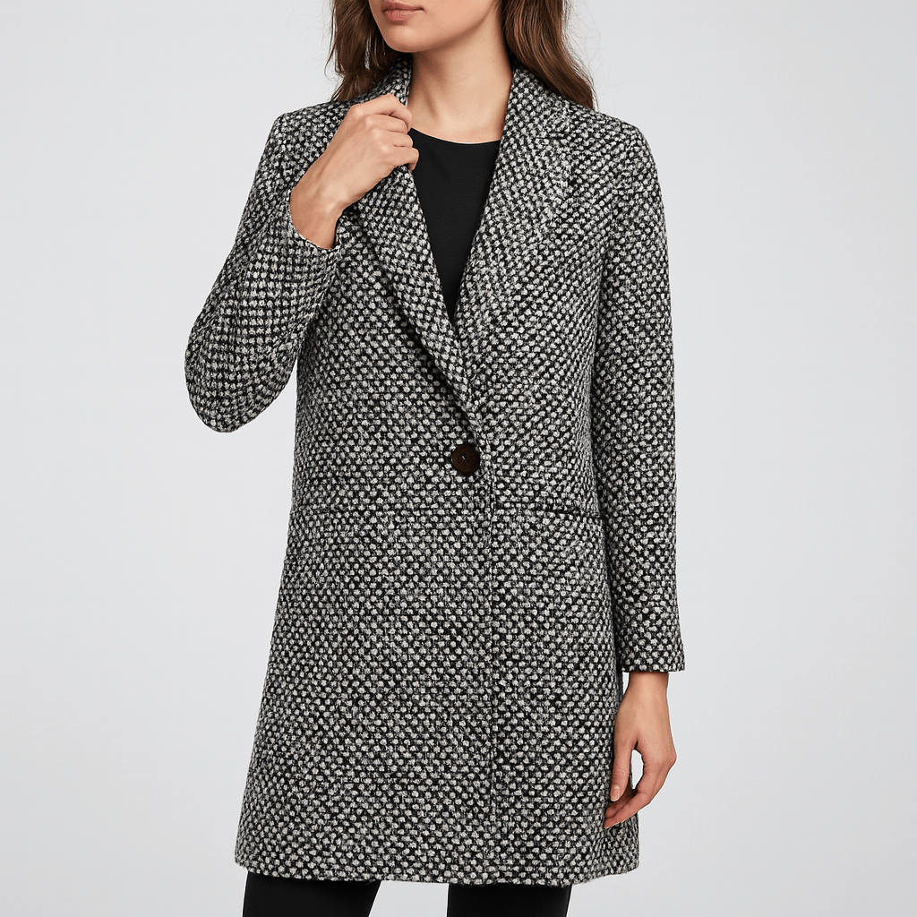 Meluvie | Tailored houndstooth winter coat