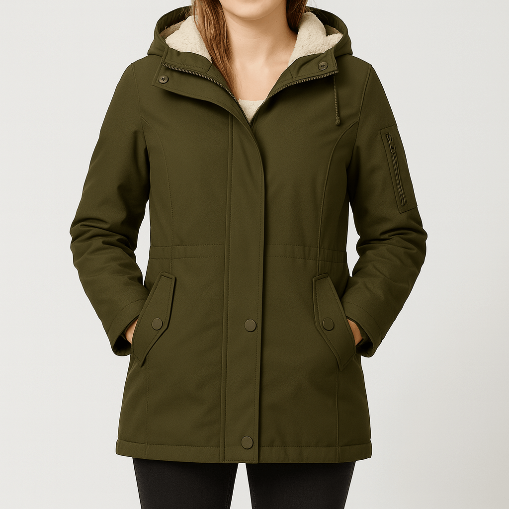 Meluvie | Tailored long coat with fur lining