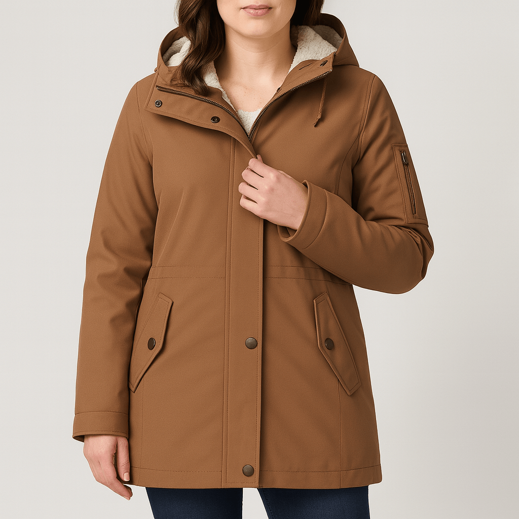 Meluvie | Tailored long coat with fur lining