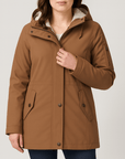 Meluvie | Tailored long coat with fur lining