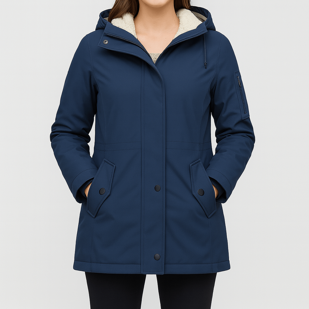 Meluvie | Tailored long coat with fur lining