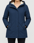 Meluvie | Tailored long coat with fur lining