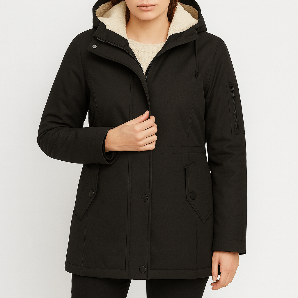 Meluvie | Tailored long coat with fur lining