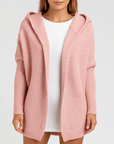 Meluvie | Soft wool blend oversized hooded cardigan