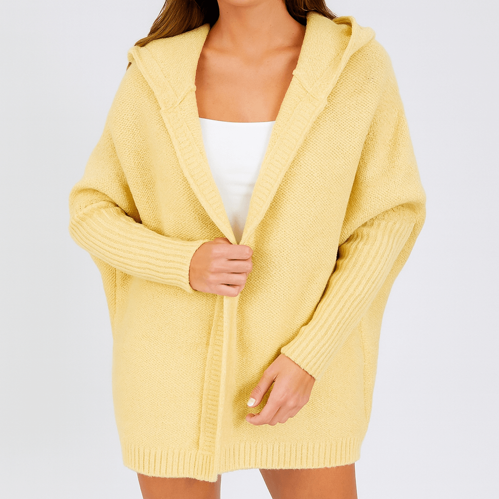 Meluvie | Soft wool blend oversized hooded cardigan