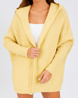 Meluvie | Soft wool blend oversized hooded cardigan
