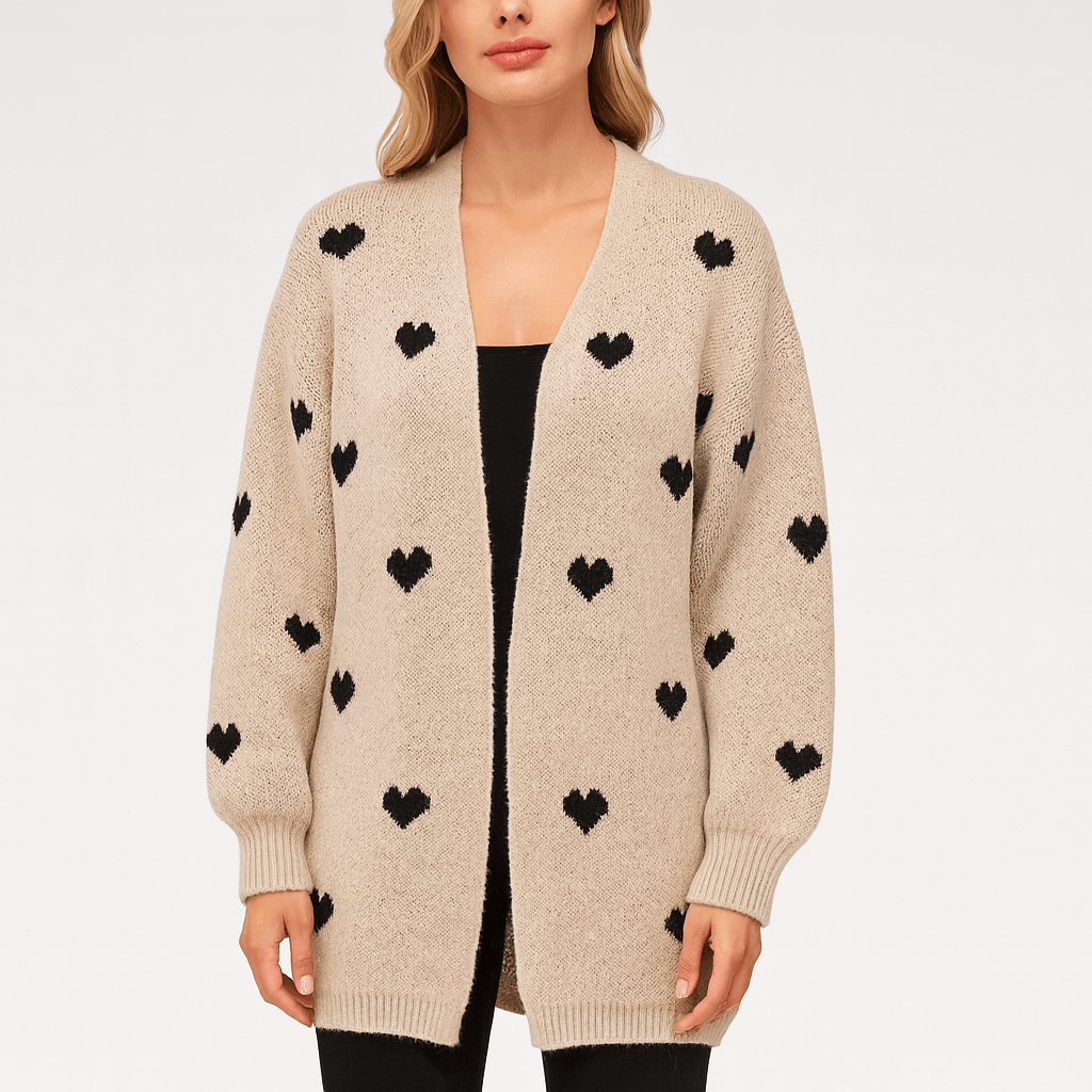 Meluvie | Soft knitted cardigan with heart pattern