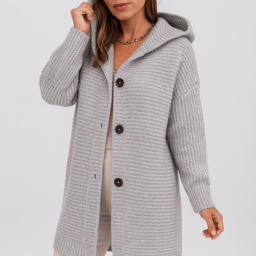 Meluvie | Thick knitted hoodie cardigan