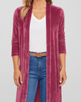 Meluvie | Soft velvet long cardigan