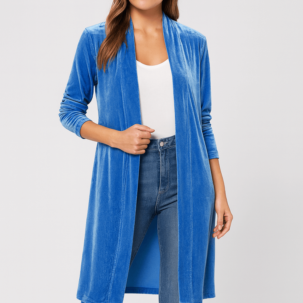 Meluvie | Soft velvet long cardigan