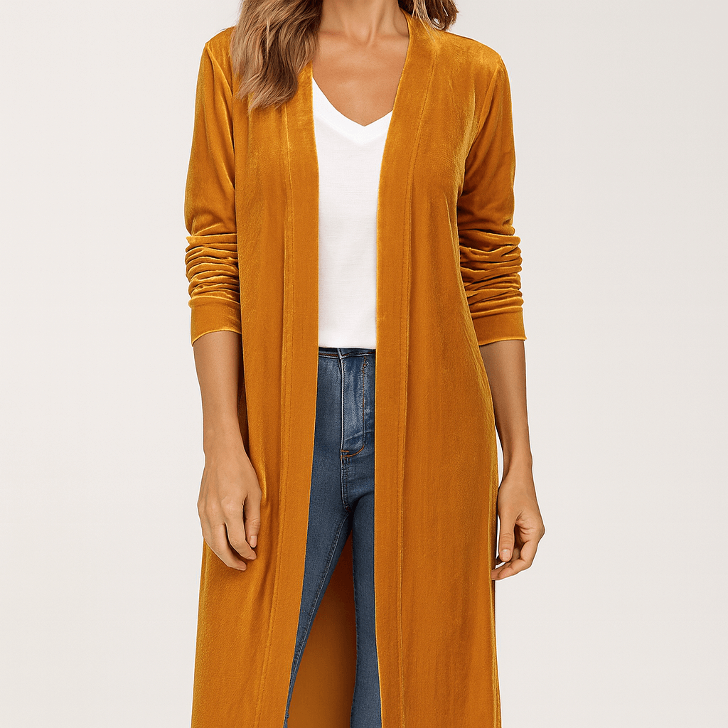 Meluvie | Soft velvet long cardigan