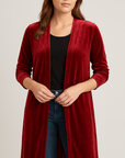 Meluvie | Soft velvet long cardigan