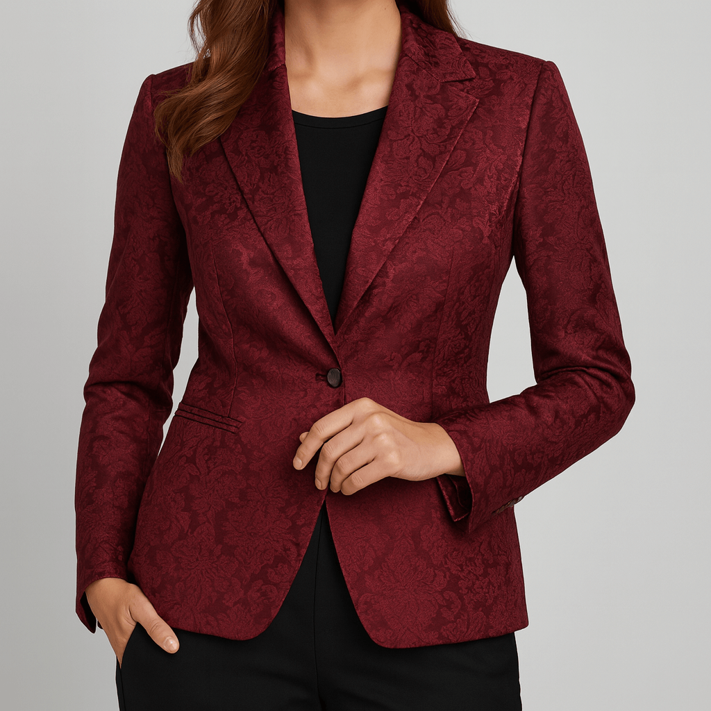 Meluvie | Jacquard satin blazer