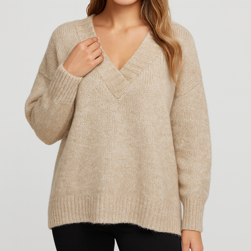 Meluvie | Oversized V-Neck Sweater