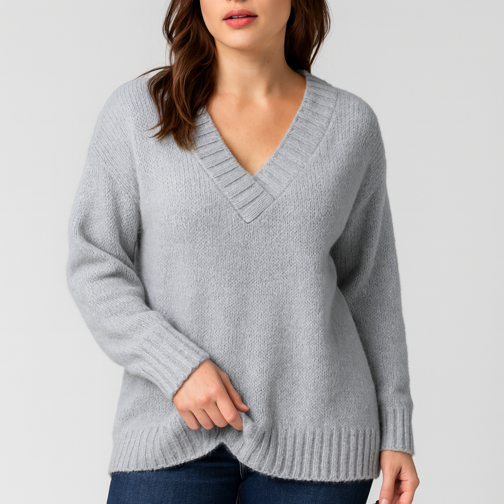 Meluvie | Oversized V-Neck Sweater