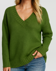 Meluvie | Oversized V-Neck Sweater
