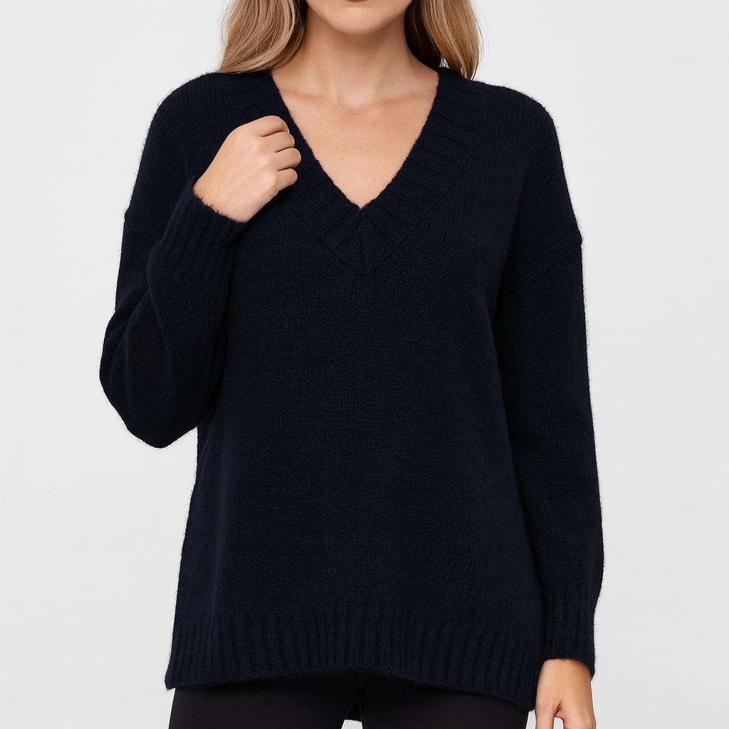 Meluvie | Oversized V-Neck Sweater
