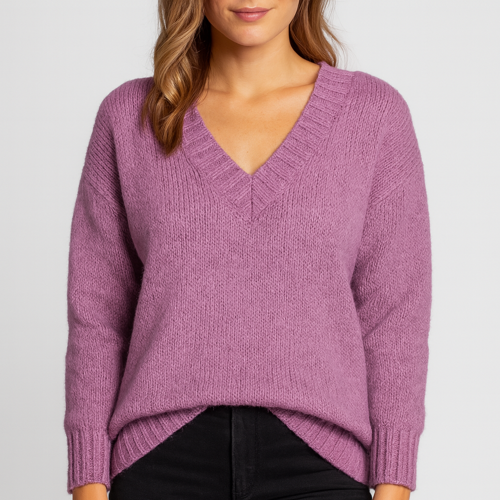Meluvie | Oversized V-Neck Sweater