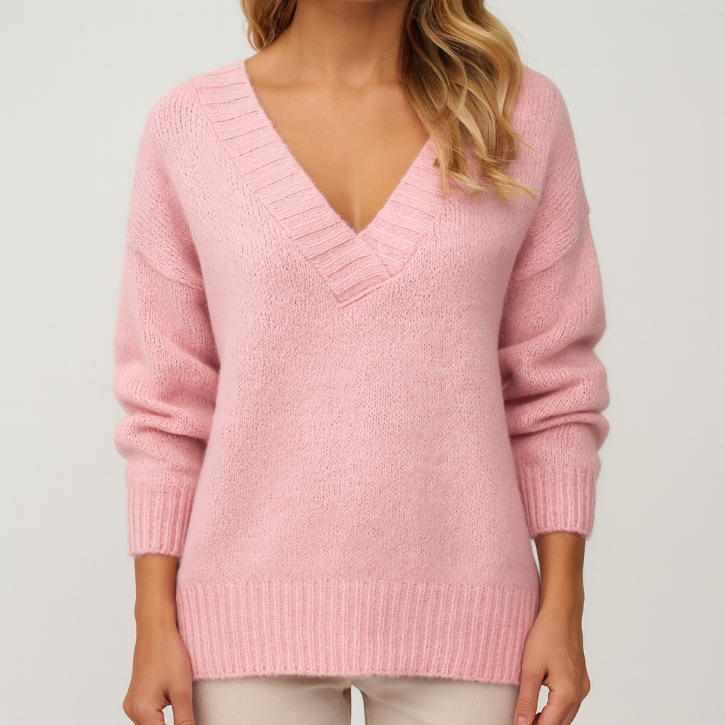 Meluvie | Oversized V-Neck Sweater