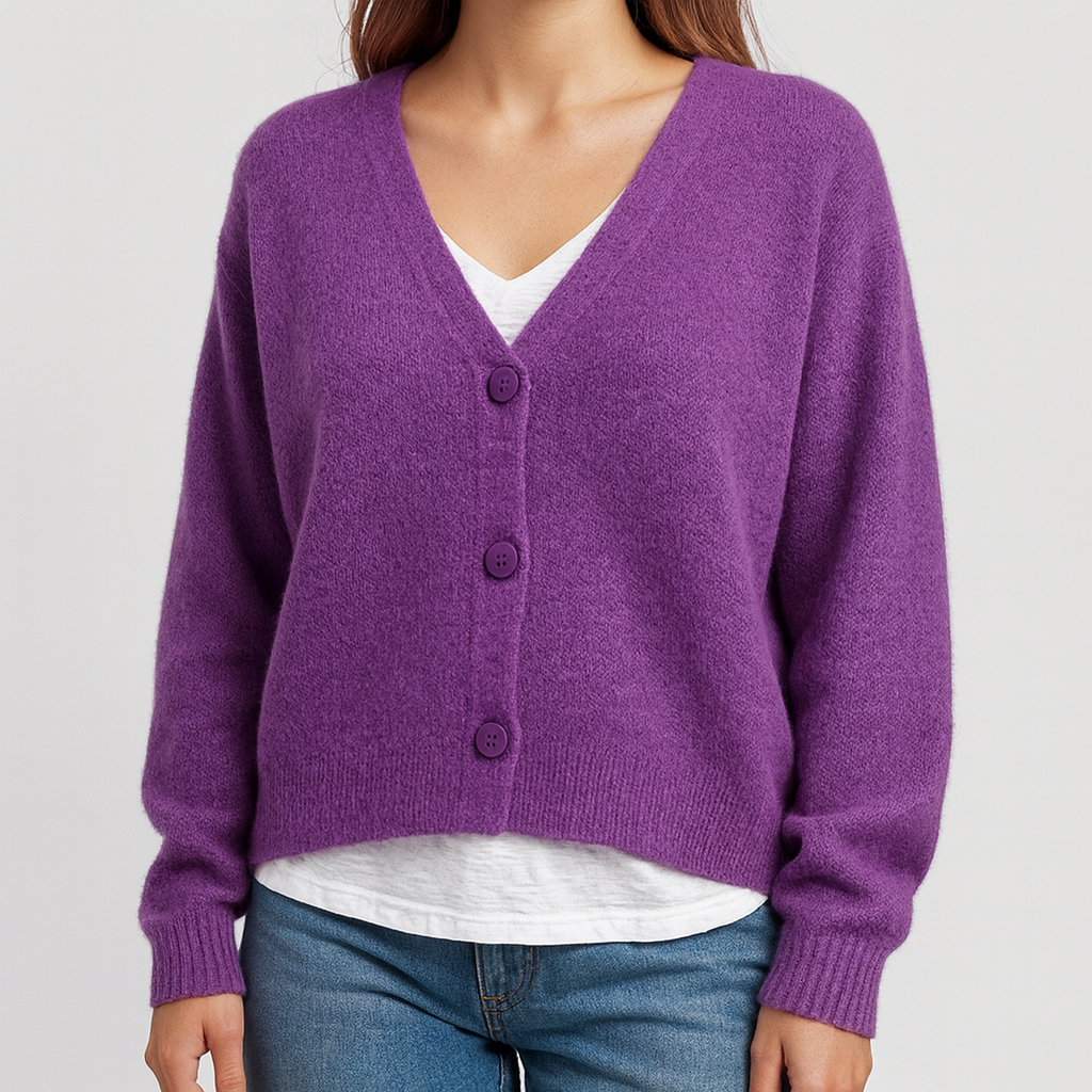 Meluvie | Soft Knit Button-Front Cardigan