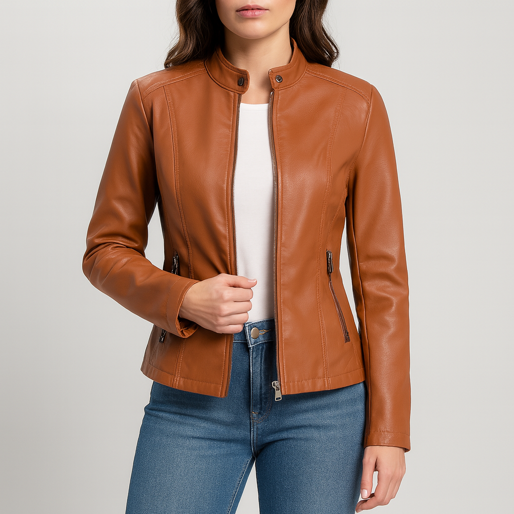 Meluvie | Fitted Leather Jacket