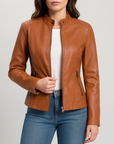 Meluvie | Fitted Leather Jacket
