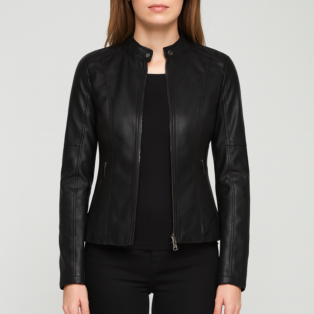 Meluvie | Fitted Leather Jacket