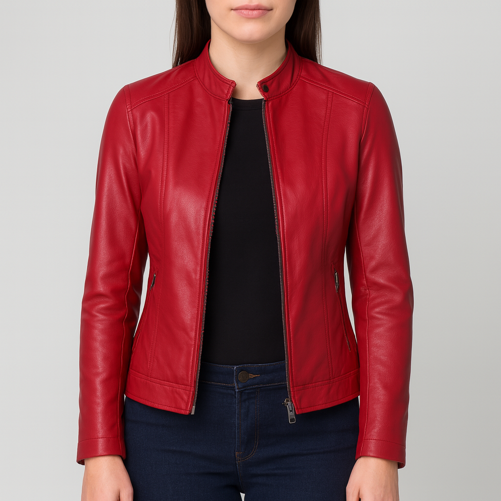 Meluvie | Fitted Leather Jacket