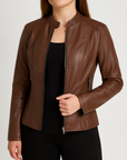 Meluvie | Fitted Leather Jacket