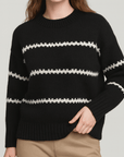 Meluvie | Striped Knit Round Neck Sweater