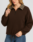 Meluvie | Faux Fur Collar Fleece Pullover